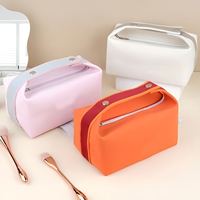 Pochette de maquillage en toile avec logo personnalisé, fermeture éclair en coton, pour femmes, rangement de cosmétiques de voyage, cadeau boutique, usage commercial