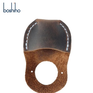 Cowhide Half-Finger Anti-Slip Thumb Protector Genuine Leather Gloves for Woodworking Carving Craftsman - Product Image 1