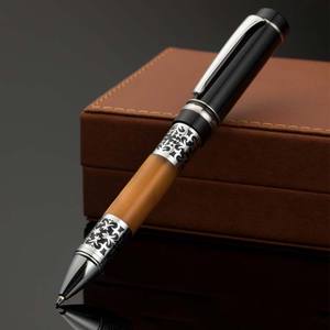 Bolígrafo de Rodillo de Metal con Acetato Acrílico de Alta Calidad, con Patrones de Salpicaduras de Color Ámbar, Mezcla Vibrante y Hermosa - Product Image 1