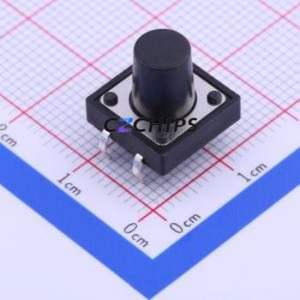 TC-1103-C-O Tactile Switch Through hole Component THT-4P,12x12mm Switch Single Pole Single Throw Round Button 2.6N Through Hole - Product Image 1