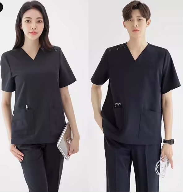 ชุดสูทแขนสั้นผ้ายืดสีน้ำเงินทิเบตสำหรับผู้หญิง