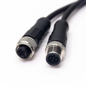 M8 Molded Cable Straight 90 Degree Male Female IP67 Waterproof Connector Shielded Cable Leads Cordset