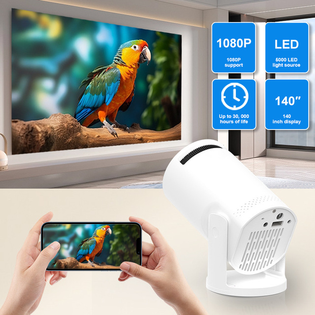 OEM Wholesale M5 Mini LED Projector Pico Video Beam Proyector Wifi Screen Mirror for Mobile Phone Low Price Home Theater Use