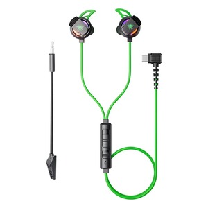 Écouteurs de jeu RGB intra-auriculaires filaires avec microphone, prise jack 3,5 mm, transducteur dynamique pour téléphones mobiles et PC - Product Image 4