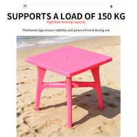 Table de jardin en plastique durable et légère, carrée, pour événements extérieurs - Empilable et résistante à l'eau