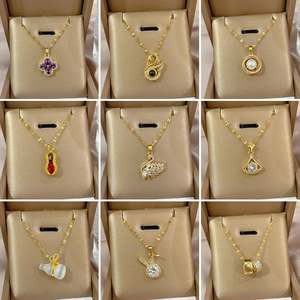 Designer Customize Accessories Zircon Dainty Stainless Steel Bijoux Fine Fashion <b>Chain</b> Pendant Jewelry for Women Necklaces - Product Image 3