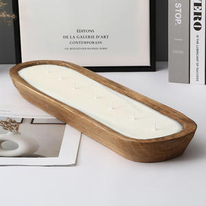 Vente en gros de nouveaux bol à pâte en bois avec des bougies parfumées en cire de soja couleur naturelle pour les vacances Diwali Ramadan Bars fête des pères - Product Image 5