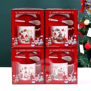 TC - Cadeaux promotionnels bon marché très demandés - Décorations <span class=keywords><strong>de</strong></span> table pour enfants - Ensemble cadeau tasse en céramique, cuillère et sous-verre - Tasse à café <span class=keywords><strong>de</strong></span> Noël - Product Image 3