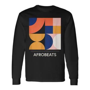 T-shirt a maniche lunghe Afrobeats dal design minimalista, stile jazz anni '90, moda retrò - Product Image 1