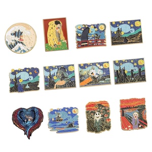 Mode œuvres d'art de style japonais <span class=keywords><strong>Miyazaki</strong></span> <span class=keywords><strong>Hayao</strong></span> émail badge Van Gogh épingles de nuit étoilée - Product Image 1