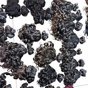 Cabello Remy Rizado Natural de la India sin Procesar del Proveedor, Paquetes de Cabello Humano Natural con Cutícula Alineada de la India - Product Image 1