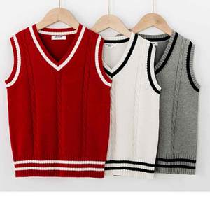 Uniforme de l'école JK en tricot sans manches à col en V, chemises tricotées solides, <span class=keywords><strong>pull</strong></span>-over, Cardigan en Jersey, <span class=keywords><strong>pull</strong></span>-over tricoté pour enfants - Product Image 6
