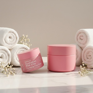 Tarro Cosmético de Vidrio Rosa Esmerilado Personalizado con Impresión de Serigrafía Blanca para Crema para el Cuidado de la Piel, Envase Cosmético de Porcelana Blanca - Product Image 6