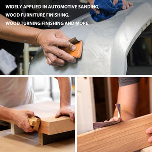 Papier abrasif à crochets et boucles en carbure de silicium noir de qualité supérieure 90x30 mm, dureté moyenne, OEM, pour ponçage humide et à sec du bois, de la pierre et de la peinture - Product Image 5