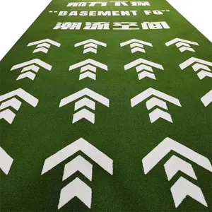 Tappeto di erba artificiale di sport della pista della slitta verde grigia di qualità premium per la pavimentazione della palestra