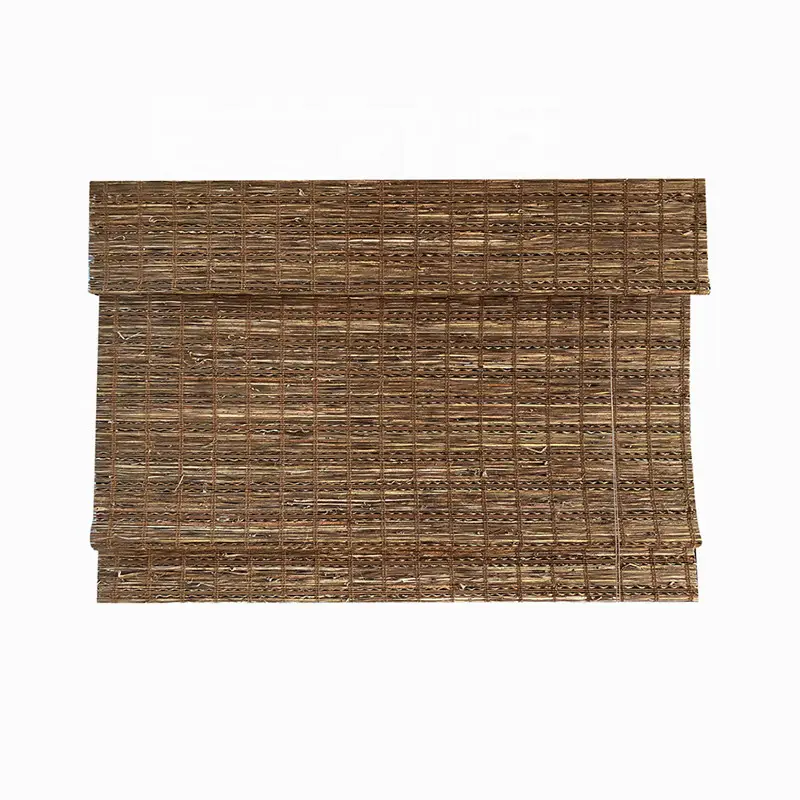Restaurant Eco friendly Electric Motorized natural plant grass jute reed bamboo wood woven blinds
