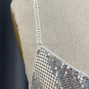 Fashion <strong>Sparkle</strong> Chainmail <strong>Top</strong> Strap Backless <strong>Silver</strong> Metal Mesh <strong>Top</strong> - Product Image 6