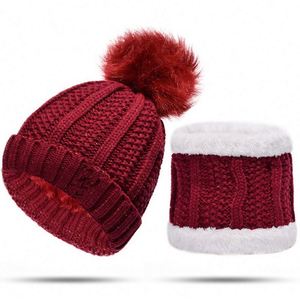 <span class=keywords><strong>Ensemble</strong></span> <span class=keywords><strong>bonnet</strong></span> et écharpe d'hiver tendance pour <span class=keywords><strong>femme</strong></span> et fille, bonnets chauds pour fille, écharpe à pompons, bonnets d'hiver, casquettes tricotées, écharpe - Product Image 2