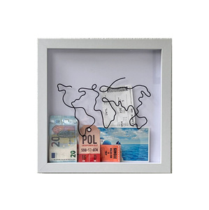 Boîte de rangement en bois pour billets et espèces, tirelire, cadre photo pour cartes postales, souvenirs et cartes postales bancaires - Product Image 4