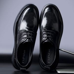 Chaussures en cuir pour hommes de haute qualité 2025, grande taille, bout carré, en cuir de vachette véritable, respirantes, légères, à lacets - Product Image 4