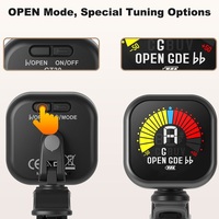 Professional Musical Instrument Gray Color Color LCD Display Rechargeable Clip-On Tuner for Guitar, Bass, Ukulele, Violin
