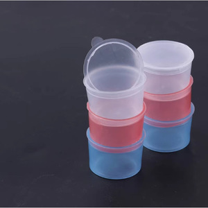 Disposable Three Color Medicine Cup With Lid Soft <b>Plastic</b> Oral Medication Cup 60 Pieces For Morning Noon And Evening Use - Product Image 1