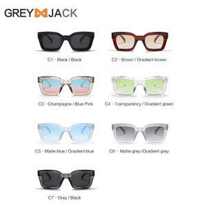 Lunettes de soleil carrées Greyjack, monture TR90, verres marron, protection UV400, unisexe, style tendance, type 3, verres TAC - Product Image 3