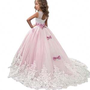 Vestidos de Fiesta para Niñas, Diseño de Alta Costura, Vestidos Largos con Flores para Niñas, LP-231 - Product Image 1