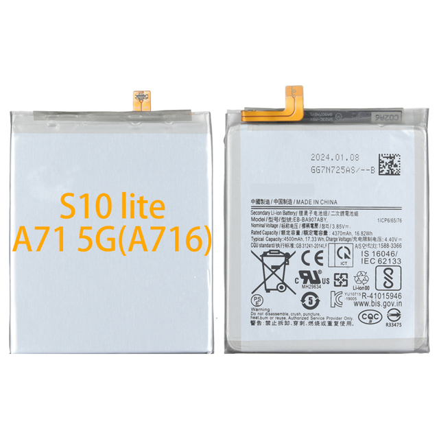 High Quality EB-BA907ABY 4500mah Mobile Phone Battery for Samsung Galaxy S10 Lite G770 A71 5G A716 A907 Battery