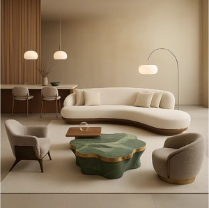 Ensembles de meubles de chambre à coucher modernes et confortables en bois massif et en cuir pour la maison, la villa, l'appartement, l'hôtel, avec un design réglable - Product Image 1