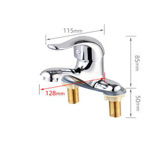 Vòi Nước Bồn Rửa Gắn Sàn 2 Lỗ Cho Phòng Tắm Vòi Nước Nóng Và Lạnh Hỗn Hợp Bằng Hợp Kim Kẽm Mạ Crôm - Product Image 6