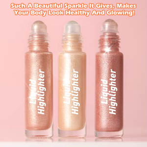 Vente chaude, illuminateur liquide pigmenté pour le corps, maquillage durable, vente en gros, logo personnalisé, applicateur à bille, illuminateur lumineux - Product Image 2