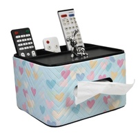 Boîte de rangement multifonctionnelle en cuir PU LG7347, design à motif cœur, gain de place, pour articles divers de bureau, organiseur de mouchoirs avec compartiments