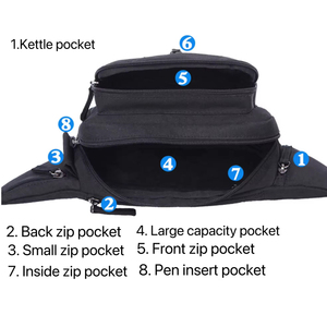 Riñonera impermeable de gran capacidad al por mayor con soporte para botella de agua, riñonera de viaje con múltiples bolsillos, riñonera deportiva informal - Product Image 3