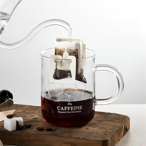 Mug en verre à café ou thé avec poignée, motif molécule chimique, pour mocha, latte, lait, cappuccino, eau, jus - Product Image 4