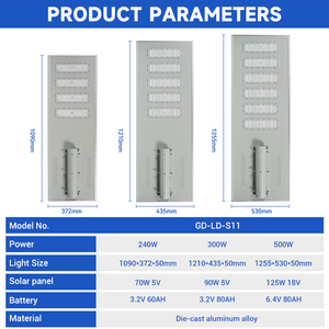 Luminaria Solar LED para Calle, de Alta Potencia, Impermeable IP65, de Aluminio Fundido, Integrada, 240w 300w 500w, Todo en Uno - Product Image 3
