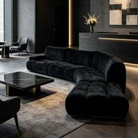 Ensemble de canapés de luxe léger et minimaliste pour hall d'hôtel, canapé moderne en velours de style nordique, mobilier pour villa, salon et bureau