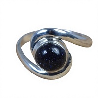 Bague en argent sterling 925 avec pierre de soleil bleue, bijou fin fait main, style chrétien, certifié, tendance et antique