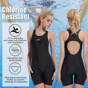 Meilleure Vente Maillot de Bain Une Pièce Femme Noir UPF 50+ Dos Ouvert Très Extensible Séchage Rapide Respirant pour Compétition de Natation - Product Image 2