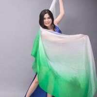 ELLE DANSES À La Mode De Danse Du Ventre Prop Unique Couleur Blanc Dégradé Frais Chinois Voiles De Soie Écharpe pour Les Performances