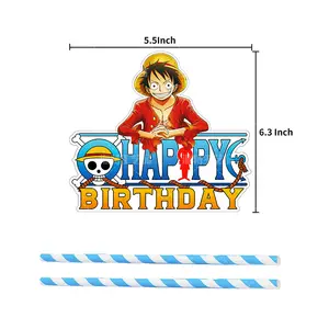 Gelukkige Verjaardag Cos Cartoon Kids Speelgoed 1 Stuk Zoro Nami Luffy Anime Ballonnen Feestdecoratie Cartoon Cadeau Cake Vlaggen