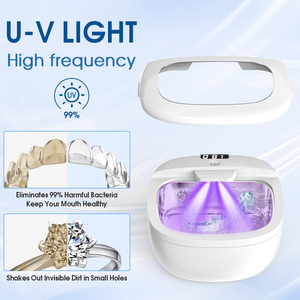 Nettoyeur à ultrasons professionnel pour <span class=keywords><strong>bijoux</strong></span>, appareils dentaires, prothèses et lunettes 45 000 Hz Portable 360 °   Machine de <span class=keywords><strong>nettoyage</strong></span> en profondeur - Product Image 6