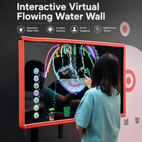 Panneau de simulation de cascade numérique interactif pour murs d'eau virtuels, vente en gros du fabricant, pour aires de jeux intérieures pour enfants