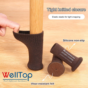 WELLTOP - Protectores <span class=keywords><strong>de</strong></span> Patas <span class=keywords><strong>de</strong></span> Mesa y <span class=keywords><strong>Silla</strong></span>, Antideslizantes, Color Marrón, para Pisos, Fundas para Patas <span class=keywords><strong>de</strong></span> Muebles <span class=keywords><strong>de</strong></span> <span class=keywords><strong>Escritorio</strong></span> - Product Image 3