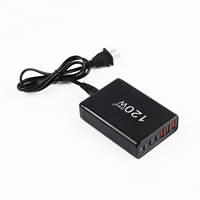 Bloc de chargeur mural 120W Adaptateur secteur rapide 6 ports Type C Prise de charge pour téléphones mobiles pour tablette portable