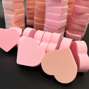 Esponjas de pestañas para práctica de pestañas, esponja de entrenamiento de extensión de pestañas, esponja de pestañas con forma de corazón rosa