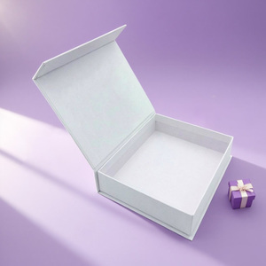 Magnetic Cardboard Paper Packaging White Gift <b>Box</b> - Product Image 1