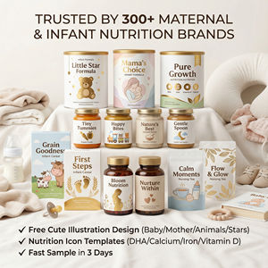 Autocollant pour <span class=keywords><strong>aliments</strong></span> pour bébés au design de dessin animé mignon, rouleau d'étiquettes en feuille d'or doux au toucher pour l'emballage nutritionnel Maman et moi - Product Image 4