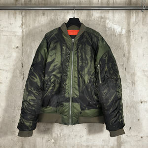 Setelan Olahraga Custom Acid Wash Dua Potong Celana Cargo dan Jaket Bomber Pilot Penerbang Pakaian Luar Pria - Product Image 2