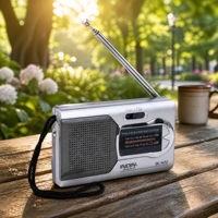Radio portable OEM personnalisée AM/FM 2 bandes avec antenne télescopique, alimentation par piles AA, en ABS, pour extérieur, urgence, personnes âgées